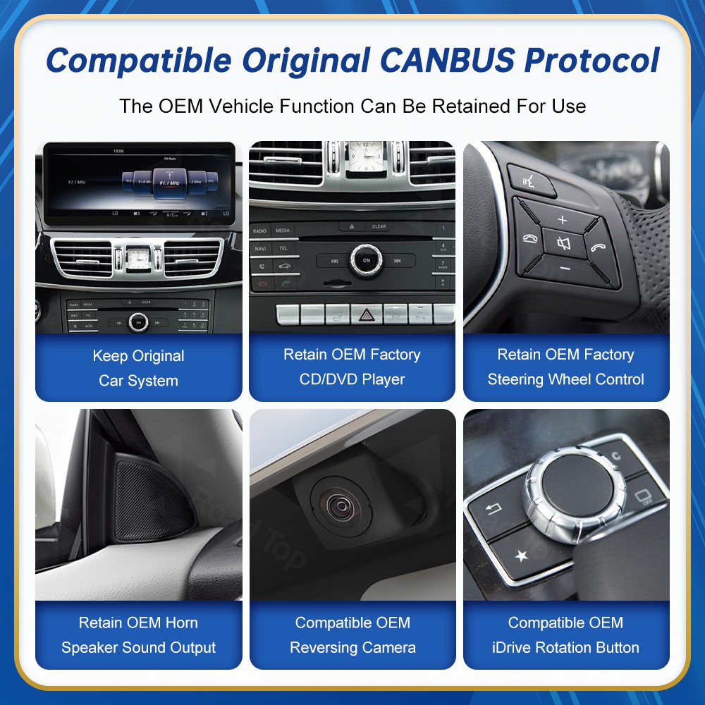 12.3"Android Auto Carplay Screen for Mercedes Benz E Class W212 2012-2015 NTG4.5