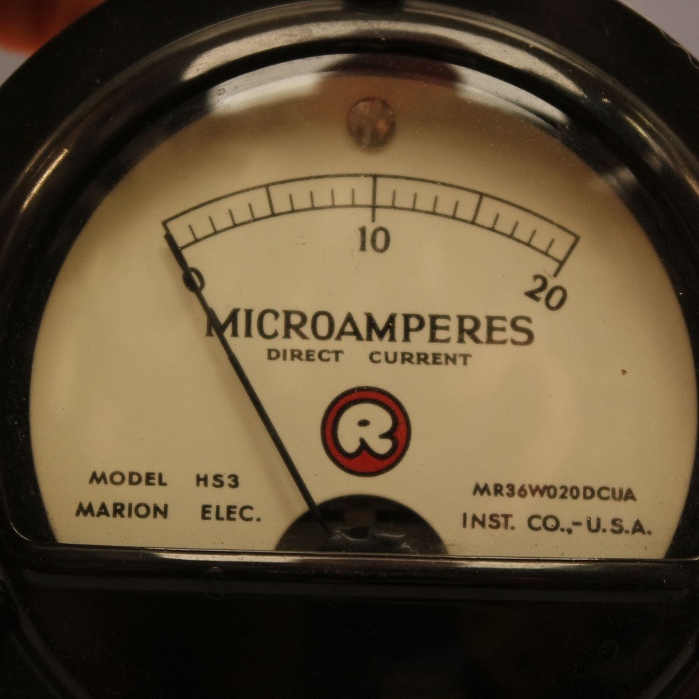 Marion Sealed Panel Meter 20 Microamp Movement 0 20 Scale Tested