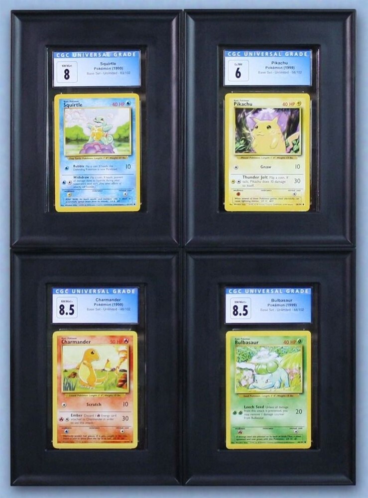 Pack of 4 BCW Black Wall Mountable Interlocking Graded Trading Card Frames