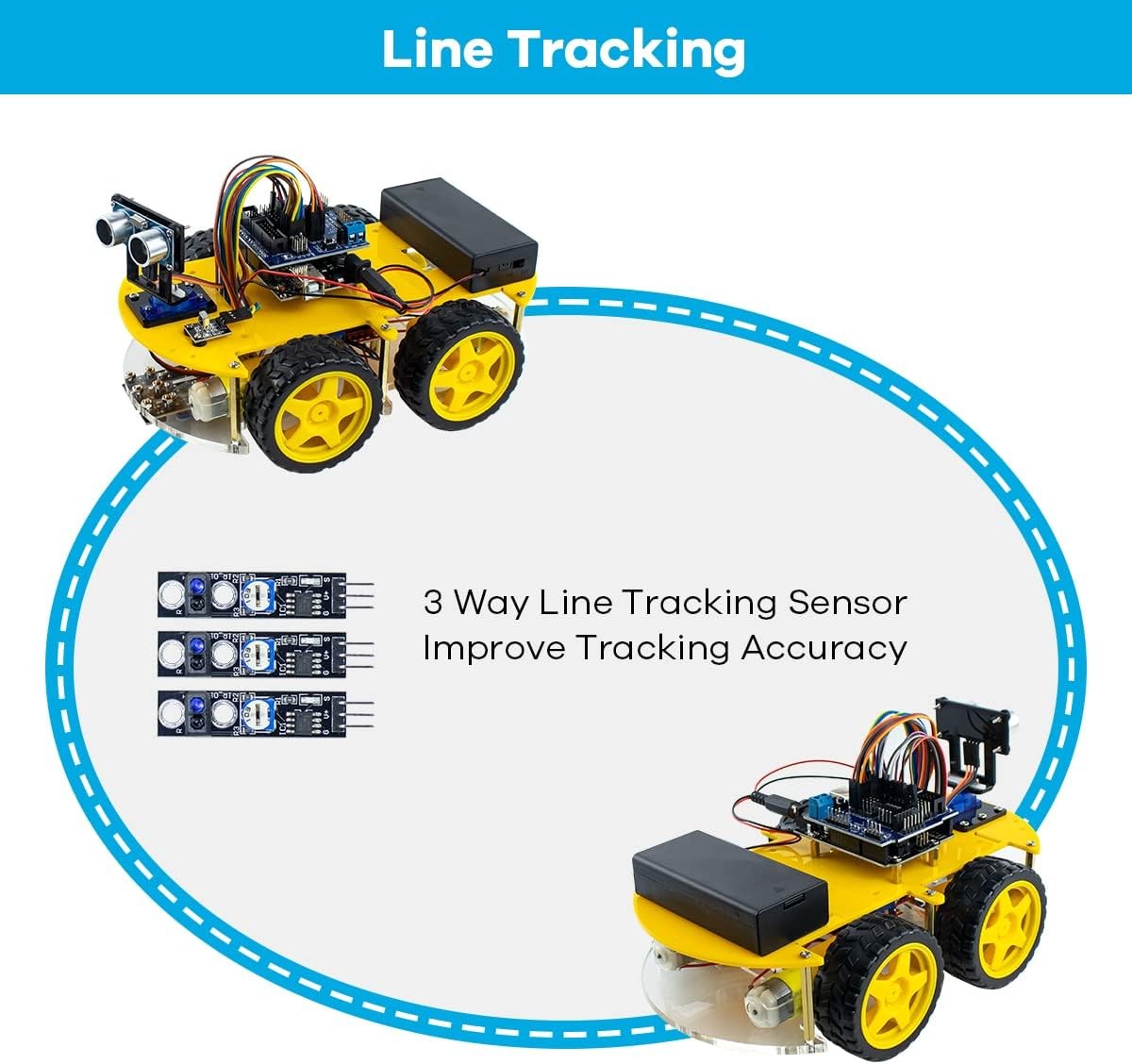 R3 Smart Robot Car Kit V5 for Arduino Robotics for Kids Ages 8+STEM Science Gift