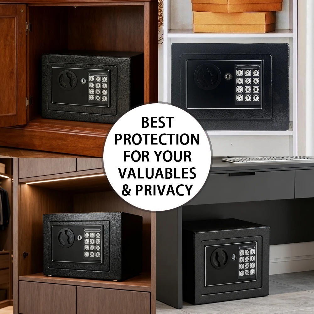 Fireproof Home Safe with Keypad Light & Adjustable Shelf