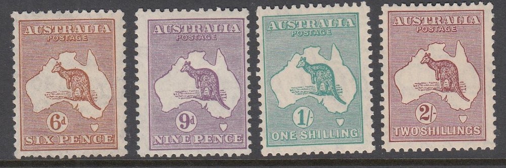 KANGAROOS..Small Multi Wmk..Set to 2/-...MH
