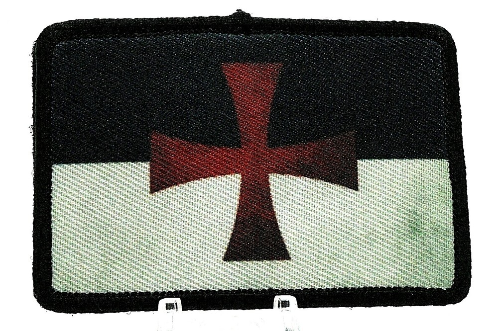 Beauceant templar battle flag 2"x3" hook & loop tactical patch