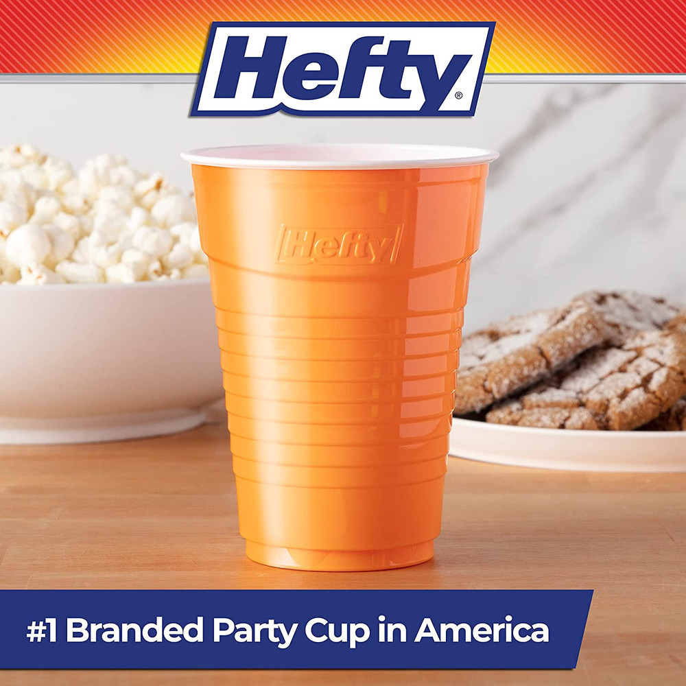 Party on Disposable Plastic Cups, Assorted, 16 Ounce, 100 Count