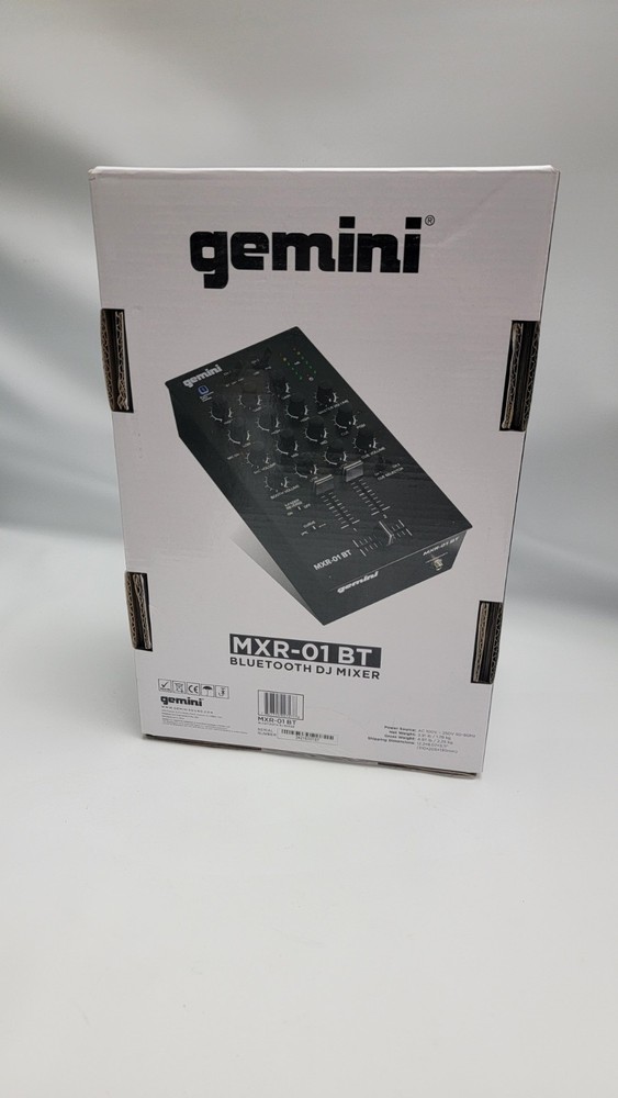Gemini MXR-01BT 2-Channel DJ Mixer Bluetooth USB Professional Audio Interface
