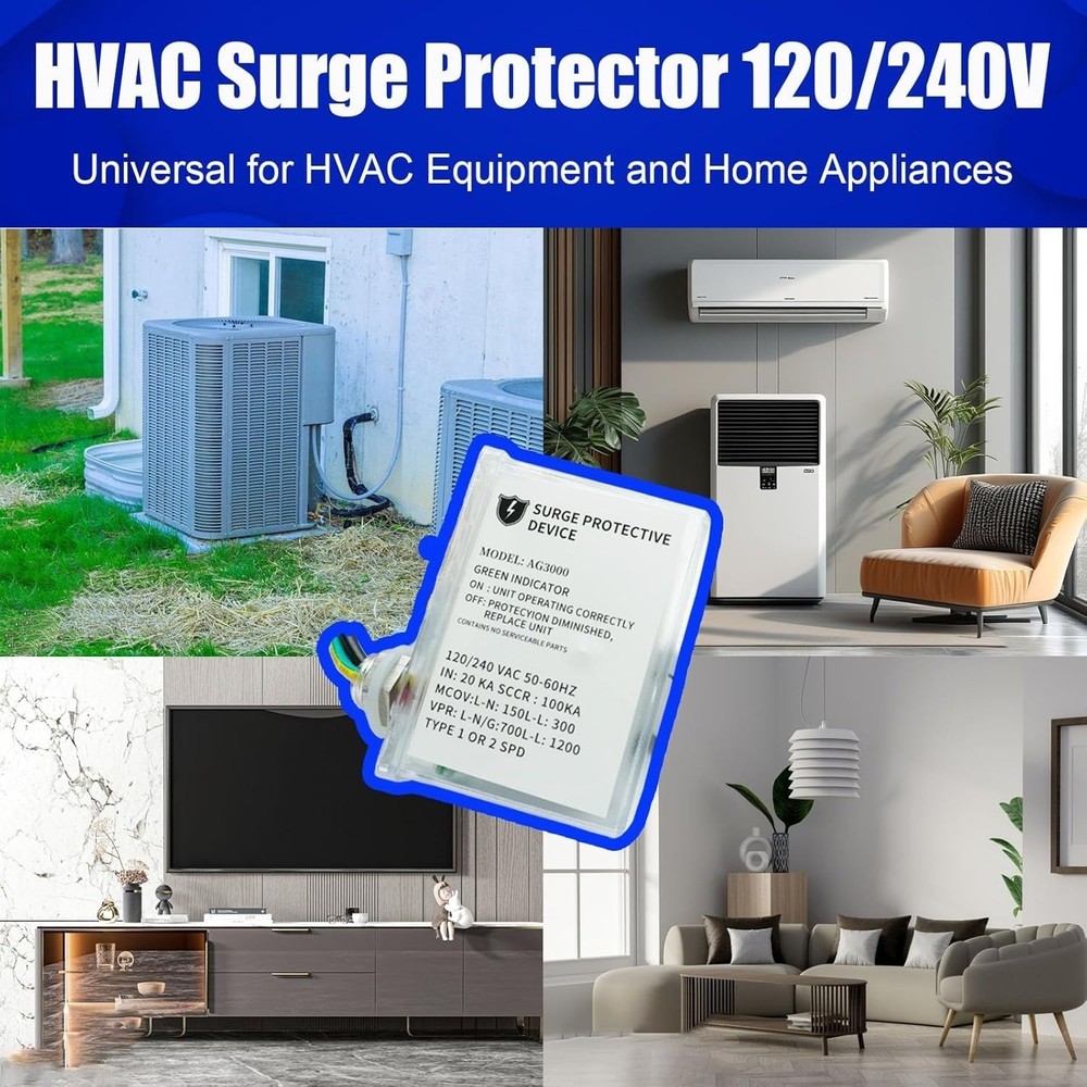120/240V HVAC Surge Protector Device with TPMOV Technology, 3-Mode Mini Split