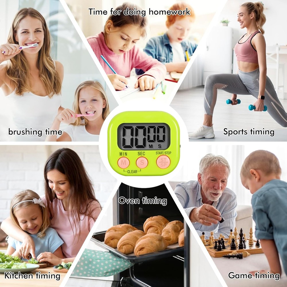 6 Pack Multi-Function Electronic Timer, Learning Management, Suitable for Kitche