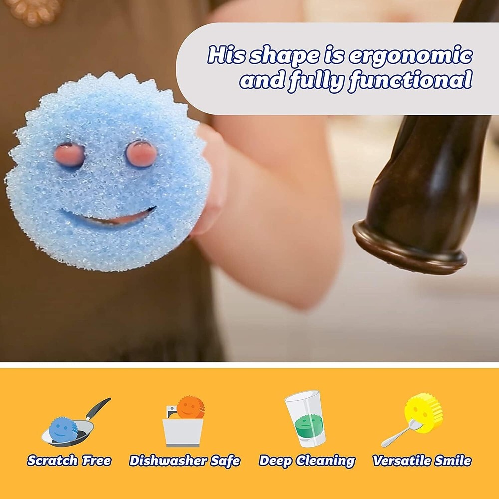 Scrub Daddy Colors Flex Texture Scrubber Sponges, 8 Pack