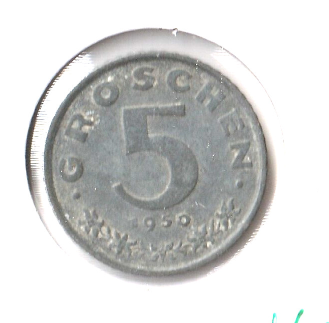 Coin Austria 5 Groschen 1950 KM2875
