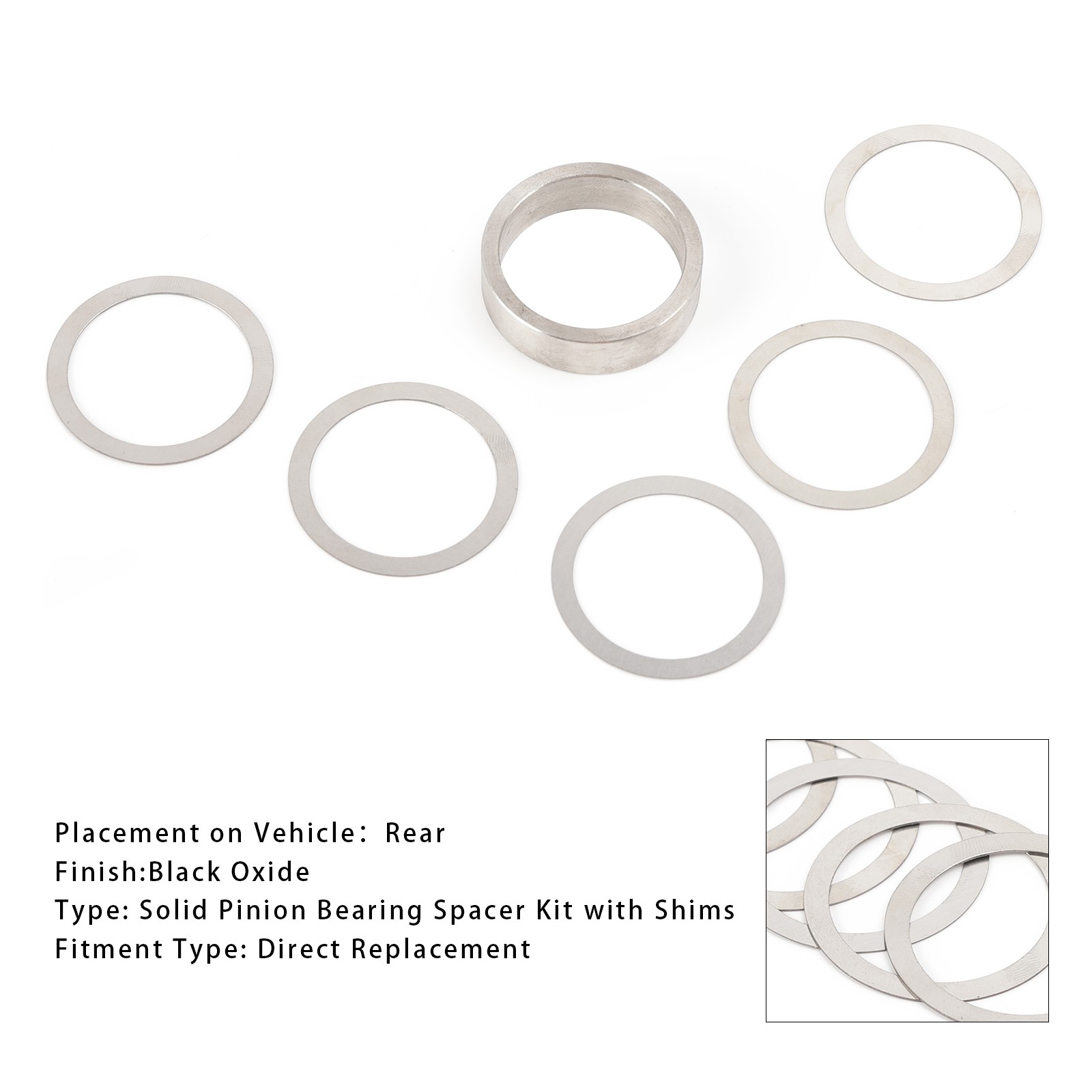 🚗9 Inch Solid Pinion Bearing Spacer Kit w/ Shims 9190920 For Ford