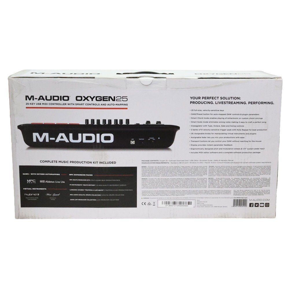 M-Audio Oxygen 25 MKV MIDI Keyboard Controller 25-Key USB DAW Beat Maker