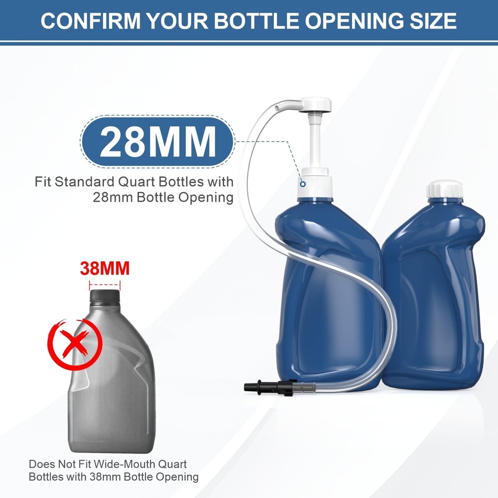2 Pack Fluid Pump, Pump for Standard Quart Bottles，10cc Per 10CC-2Pack