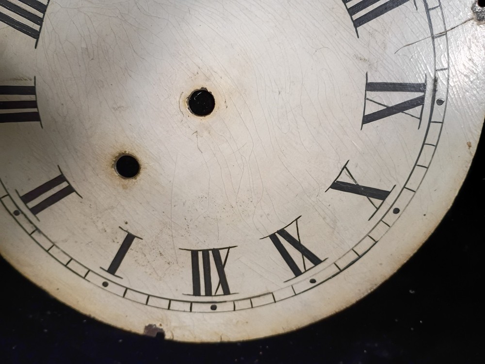 antique weight driven banjo clock sheet iron clock dial