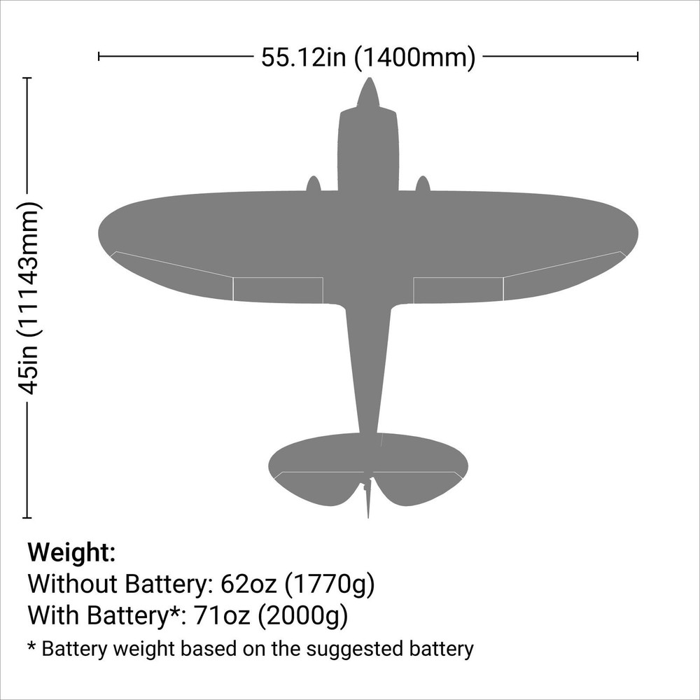 E-flite EFL14850 Commander mPd 1.4m BNF Basic with AS3X and SAFE Select