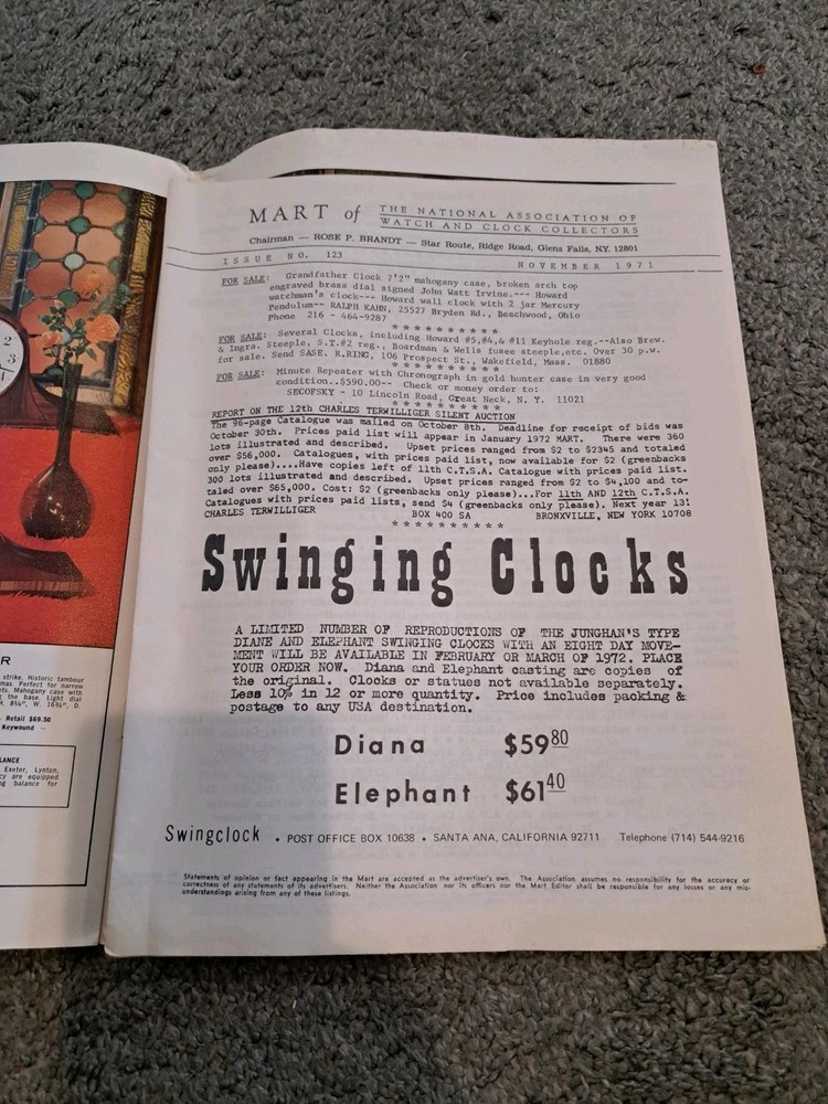 Vintage 1970 Seth Thomas Clock Catalog