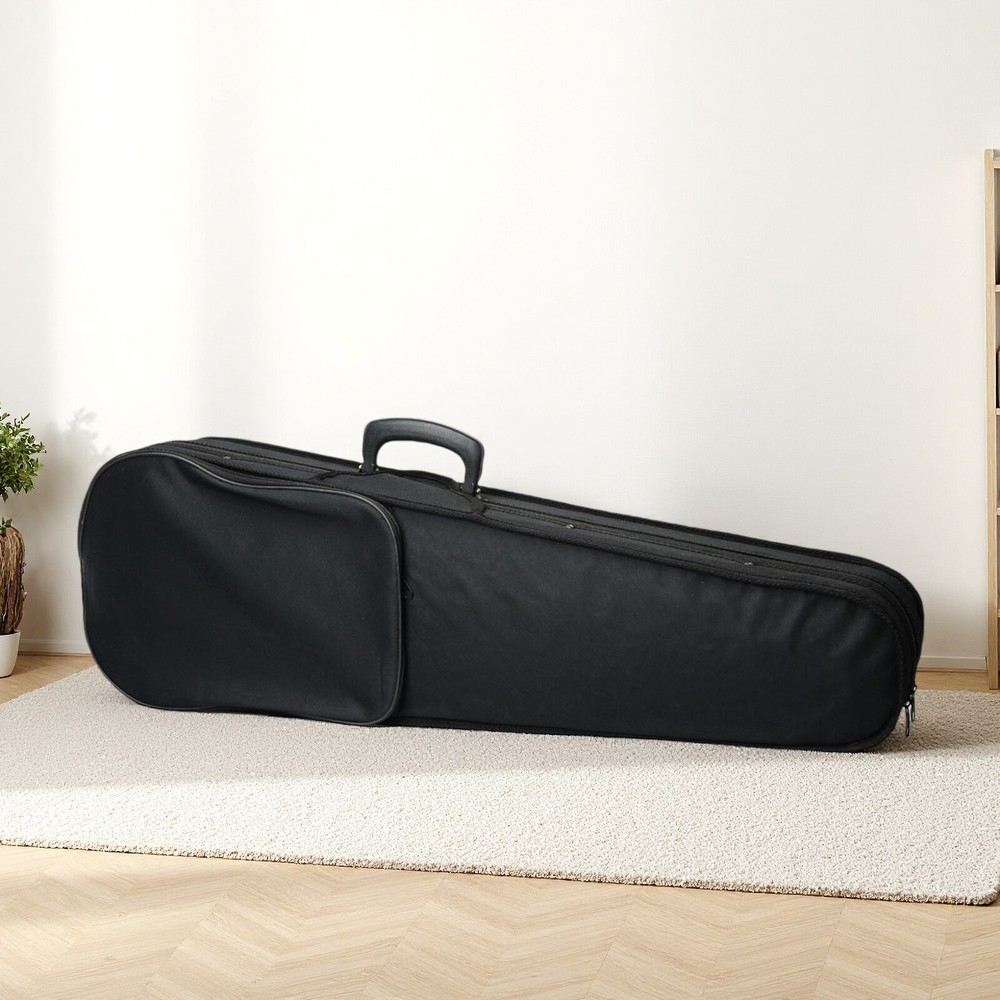 Black Violin Case - 4/4, Beige Interior, Triangle & Durable Cloth Fluff