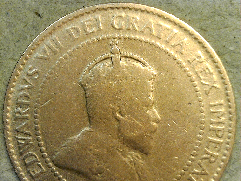 1907 Canada Large Cent Circulated Brown King Edward VII