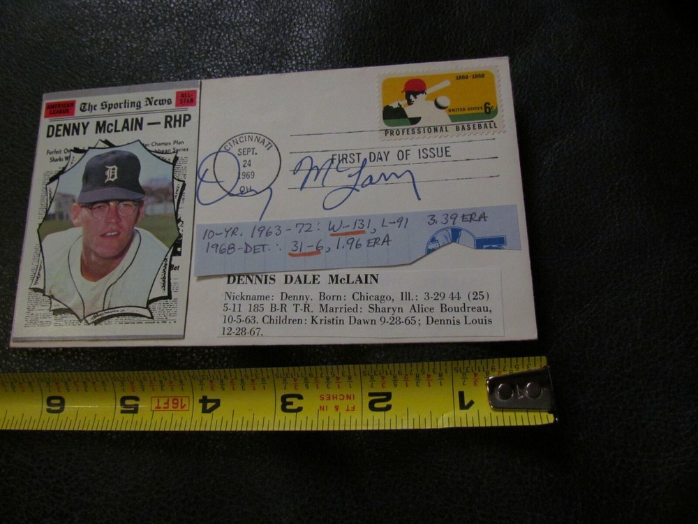 Denny McLain Autographed Envelope JSA Auction Certified