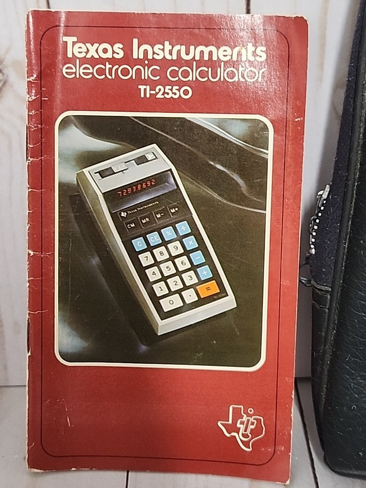 Texas Instruments Electronic Calculator TI-2550 Manual & leather case only