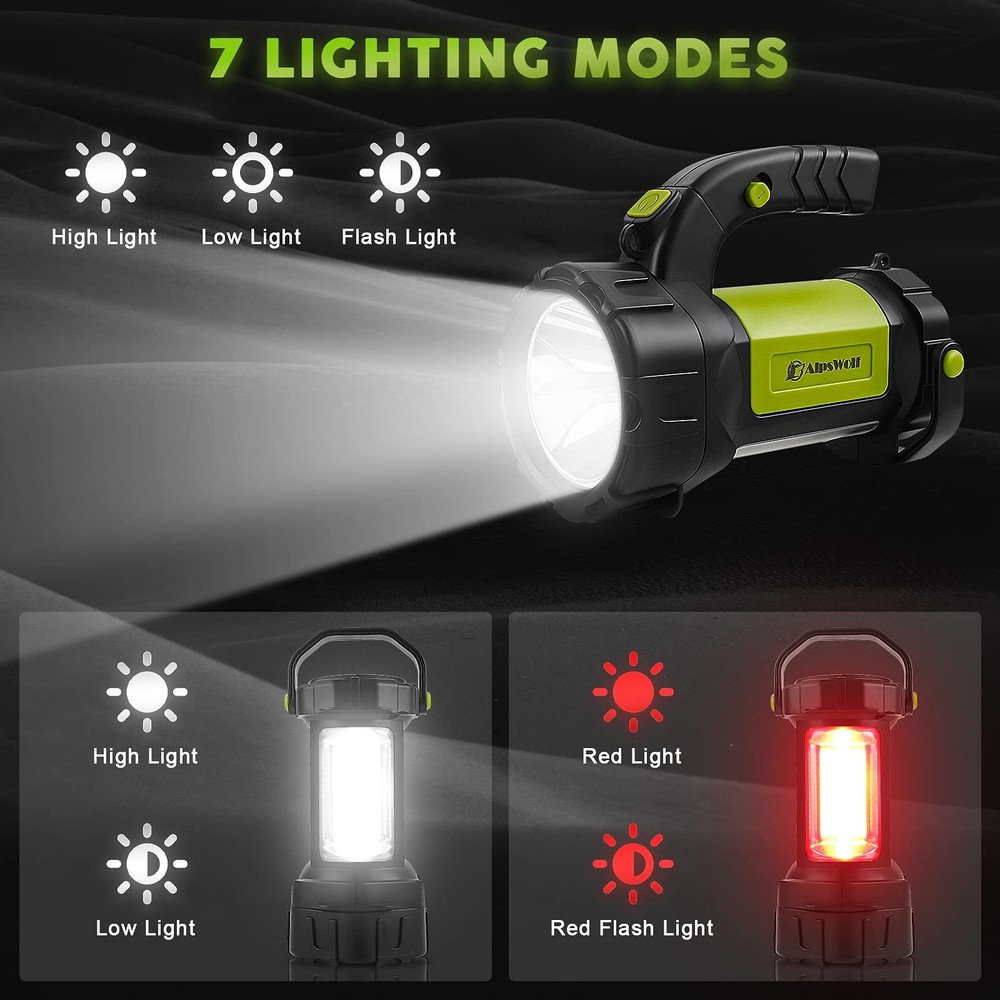AlpsWolf Camping Lantern Rechargeable, LED Flashlight ‎Green-1pack, Green