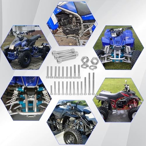 Titanium Cylinder Head Studs Nuts & Engine Bolt Kit Compatible with Yamaha