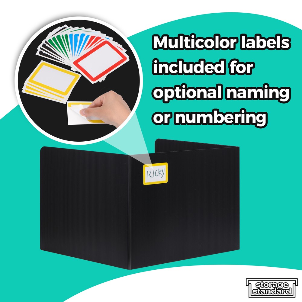 22-Pack Black Desk Dividers for Students, Plastic Study Carrel, Classroom Folder