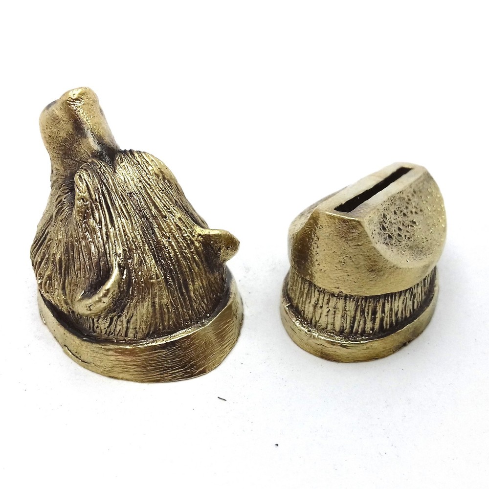 SET BEAR SOLID BRONZE FINGER GUARD BOLSTER & POMMEL CUSTOM KNIFE MAKING