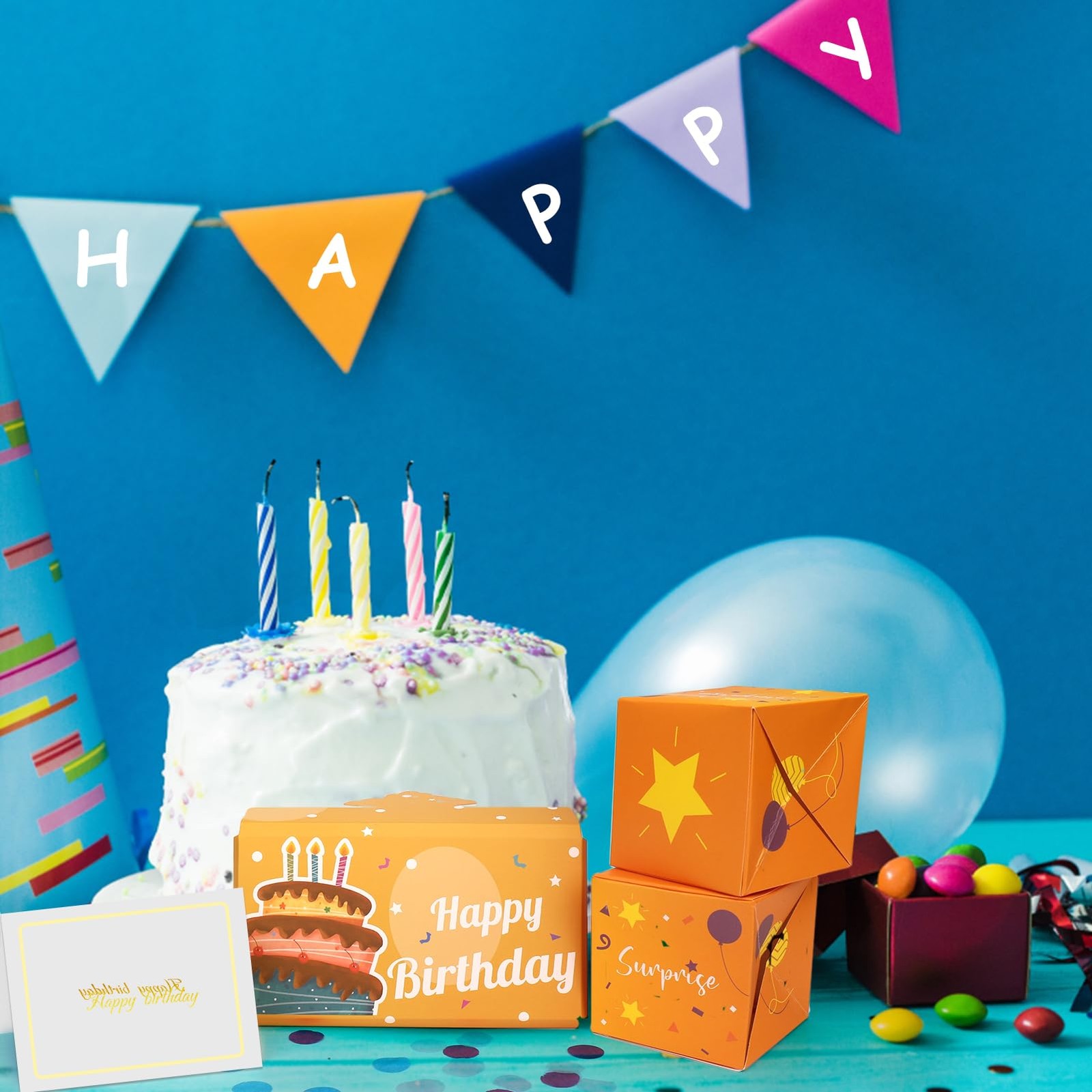 Pop Up Birthday Card, Confetti, Surprise Gift Box, Money, Cash, Explosion, Box