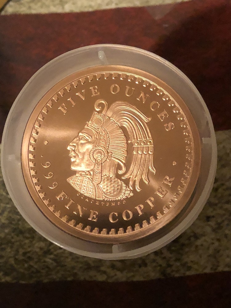 5 oz Copper Round Aztec Calendar GSM