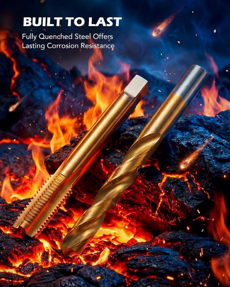 172pc Thread Repair Kit, Metric Thread Restorer Kit with HSS Drill Bits Taps ...