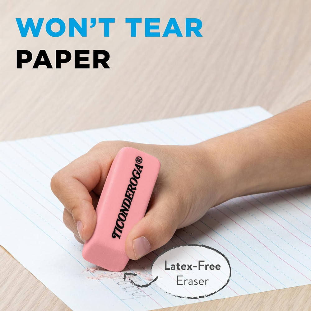 Wedge Erasers, Pink, 3 Count