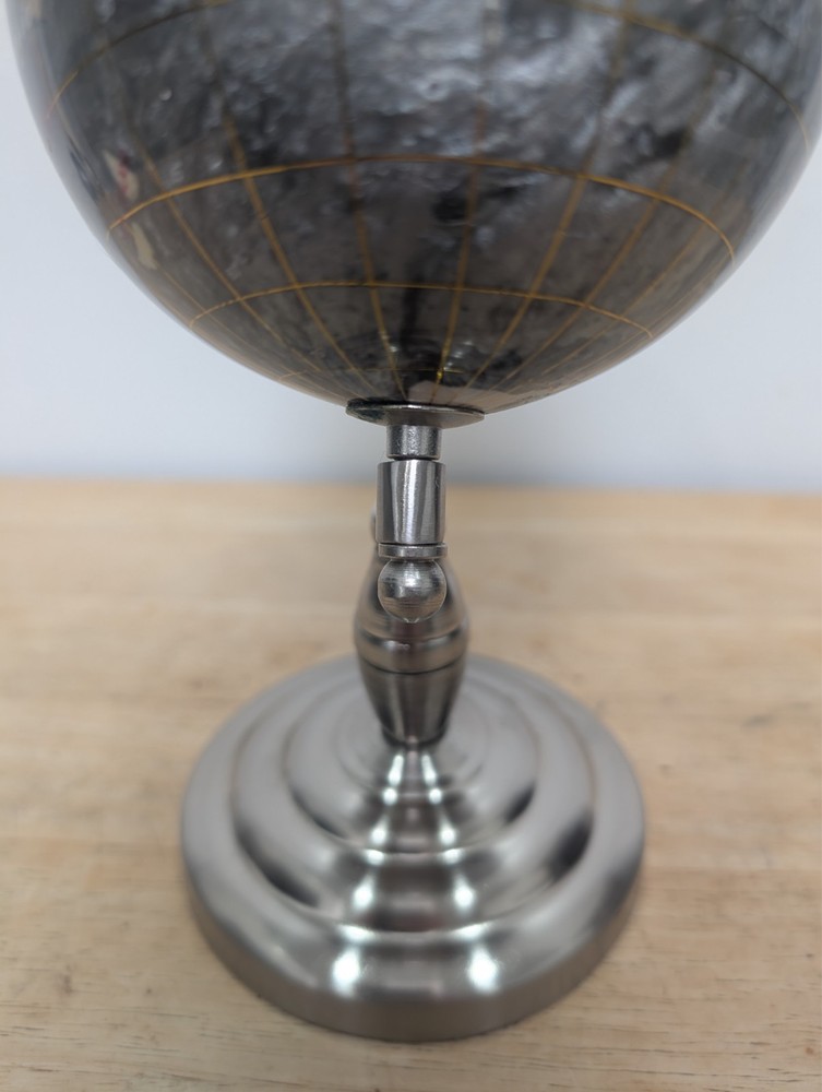 9" Silver Semi Precious Stone Globe