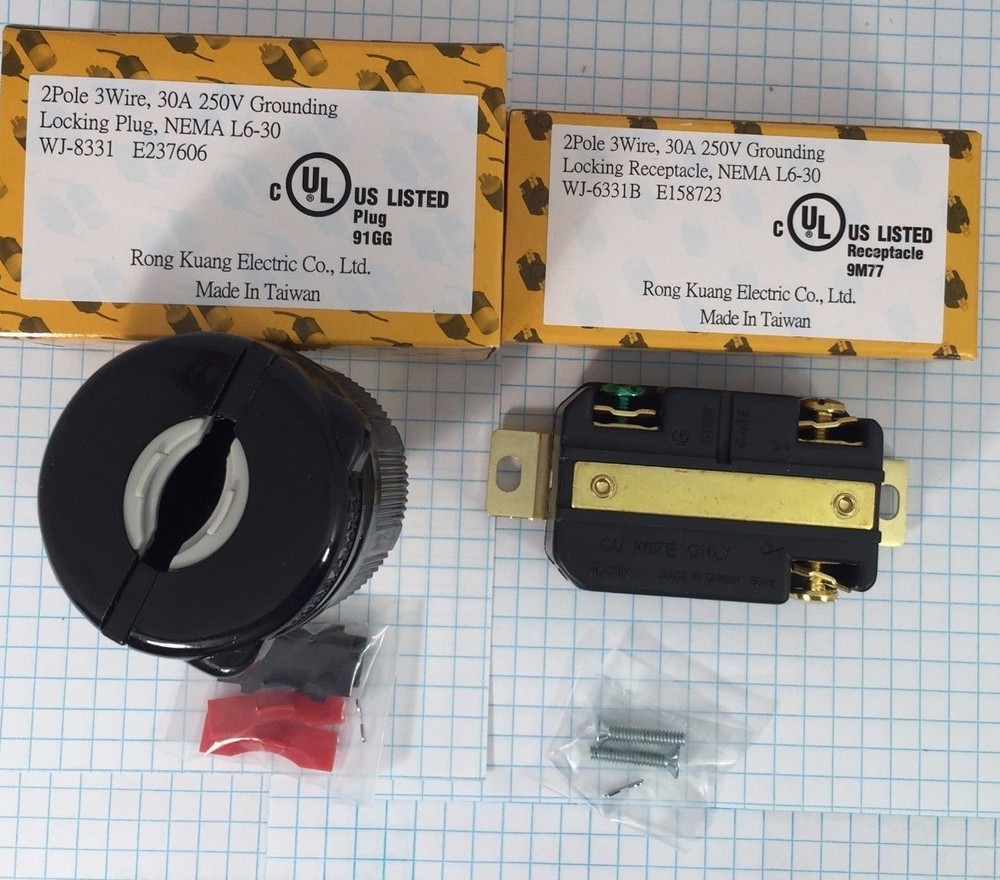 High Quality NEMA L6-30 Locking Plug and Receptacle, UL listed