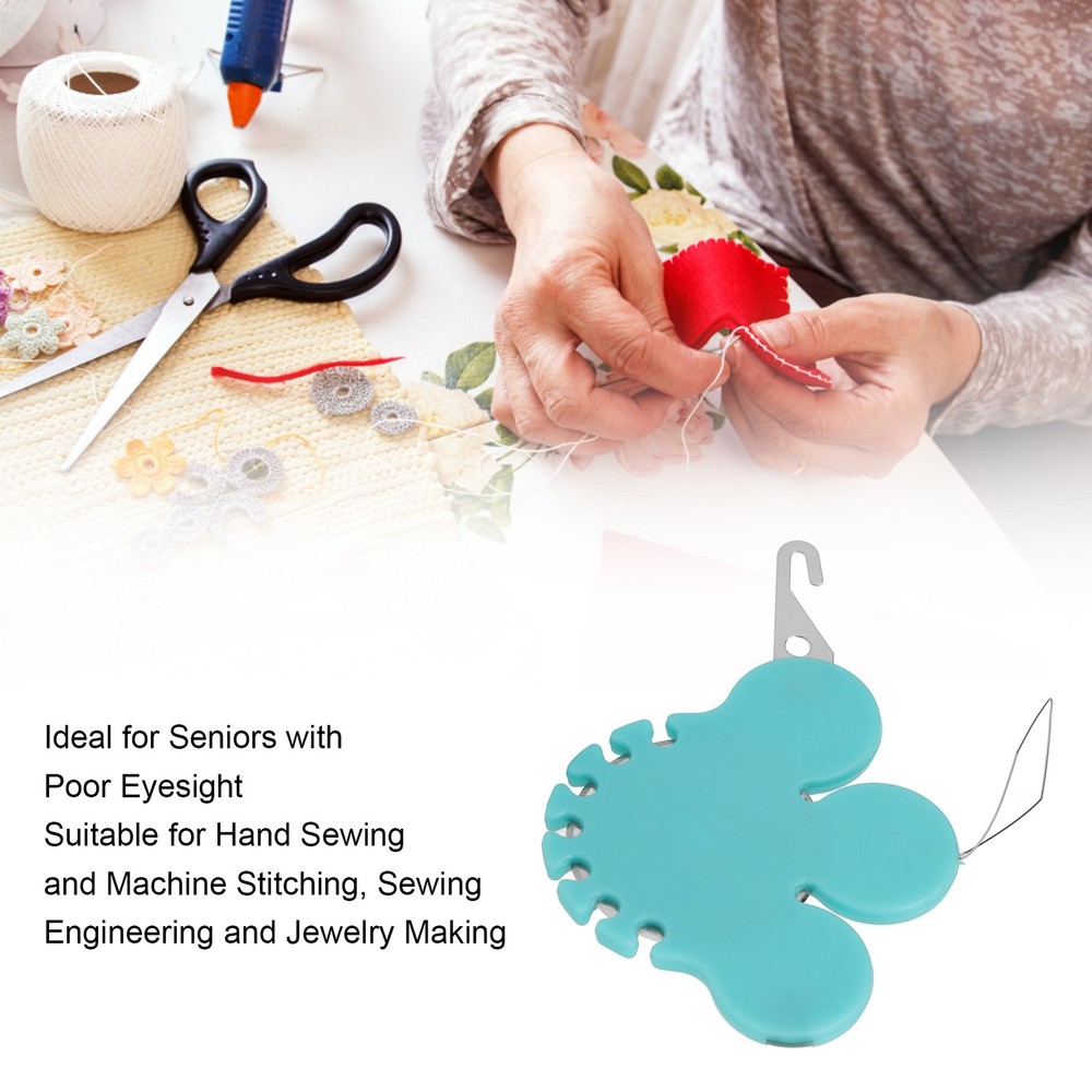4 In 1 Needle Threader Wear Resistant Material Sewing Needle Threader(Blue )