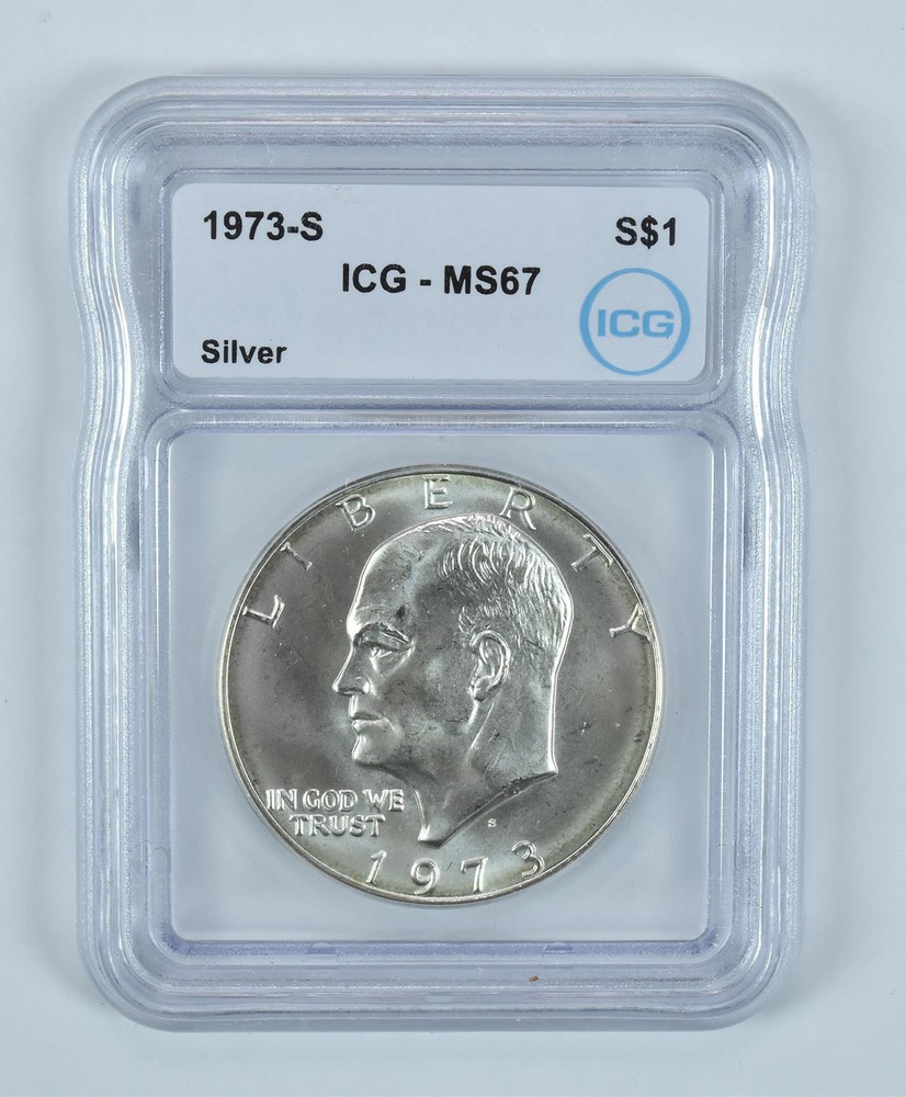 1973-S Eisenhower $1 Silver 40% MS67 ICG