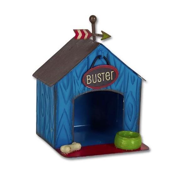 Miniature Fairy Garden "Buster" Blue Metal Dog House - Buy 3 Save $5