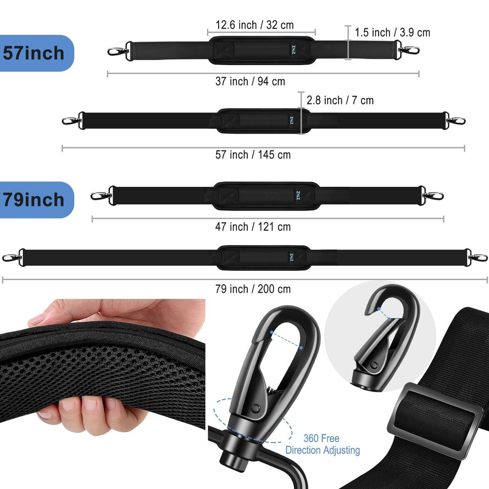 ZINZ Shoulder Strap, 79" Padded Adjustable Shoulder Bag Strap Replacement