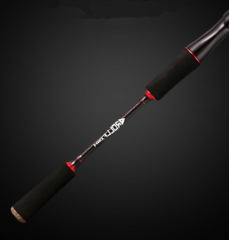 Rollfish Medium light Mod Fast Spinning Rod 6' 2pc. Black/Red