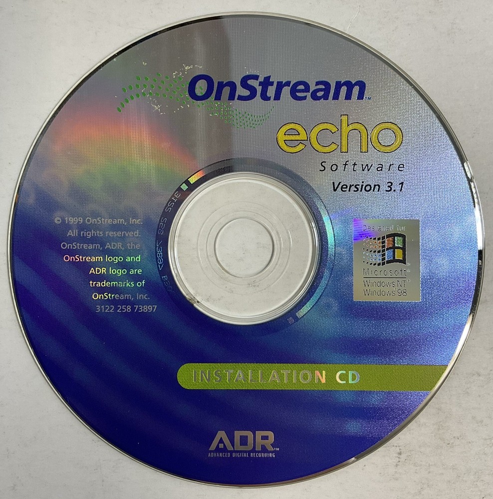 OnStream Echo Software Installation CD Ver 3.1 ElectronicsRecycledCom