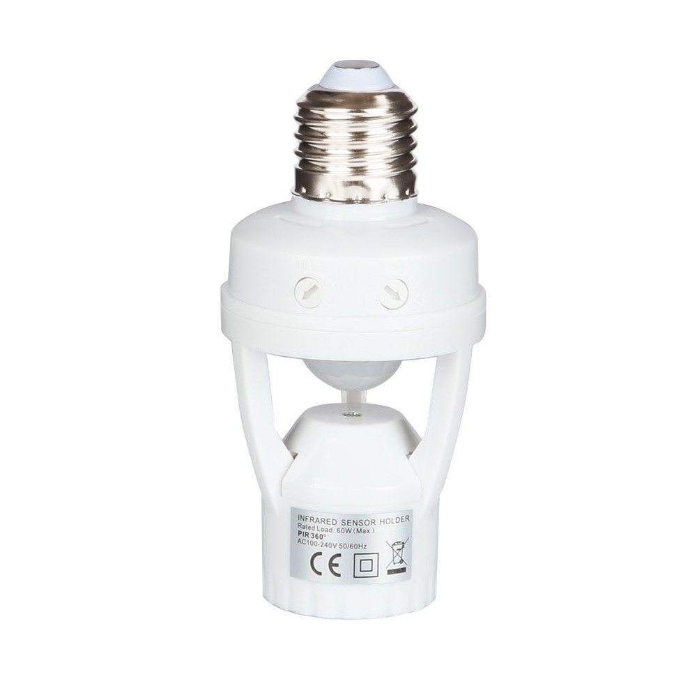 Infrared PIR Motion Sensor E27 LED Light Lamp Bulb Holder Socket Switch 110/220V