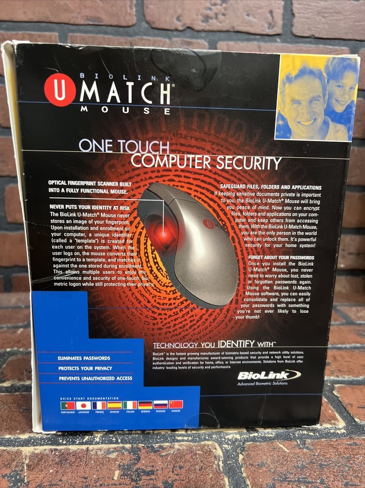 U-Match BioLink Security Mouse Fingerprint Scanner #UMSER