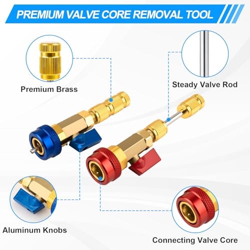 31PCS Professional AC Valve Core Removal Tool for R134A Refrigerant Systems,