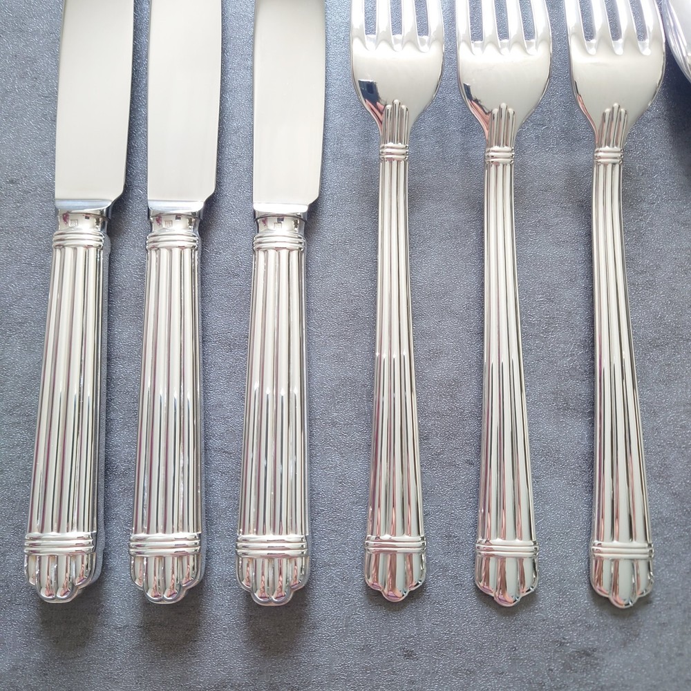 Christofle Aria 9pcs Silverplate Flatware Table Knife Fork Spoon Excellent
