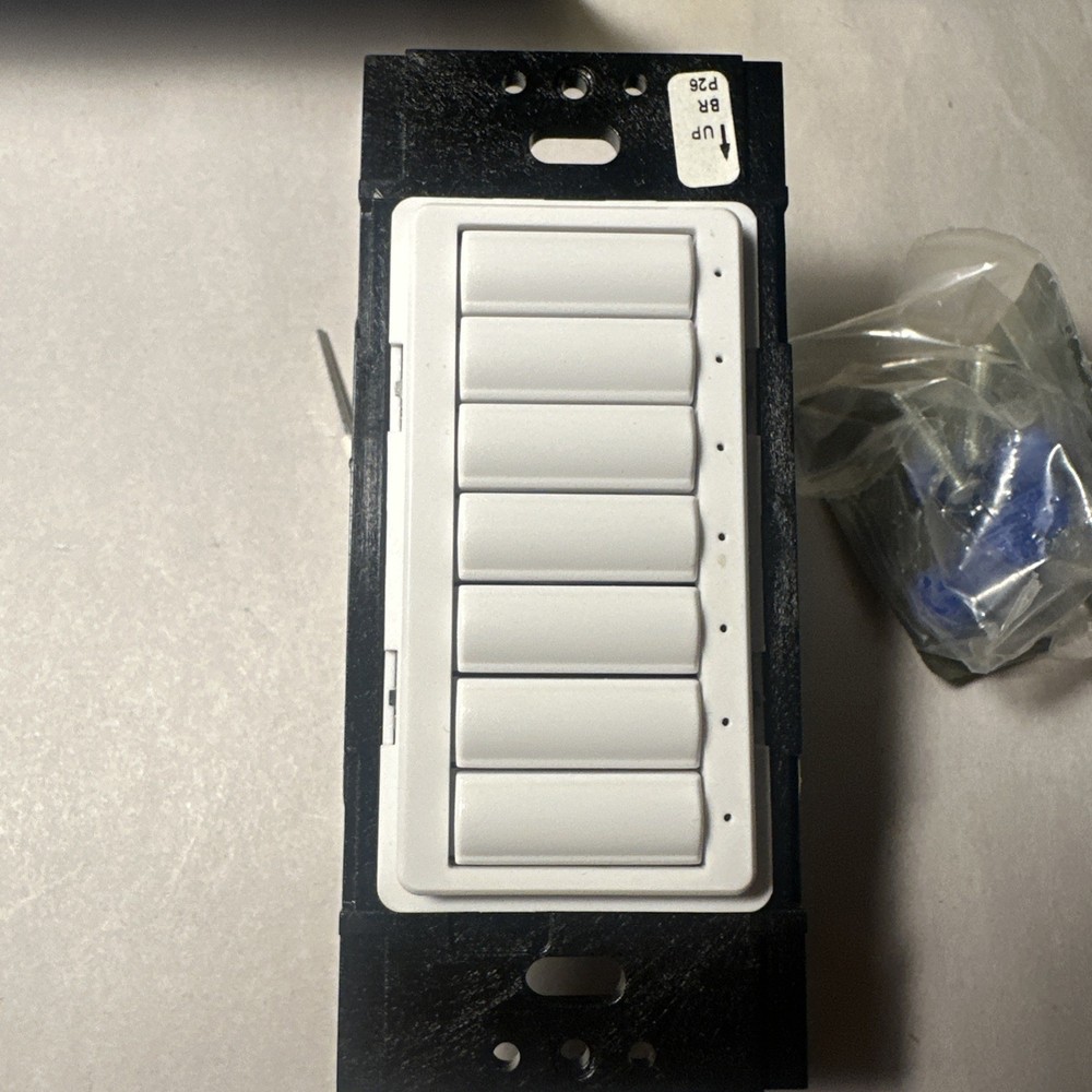 Lutron Homeworks STRD-7B-WH 7-Button Keypad NIB