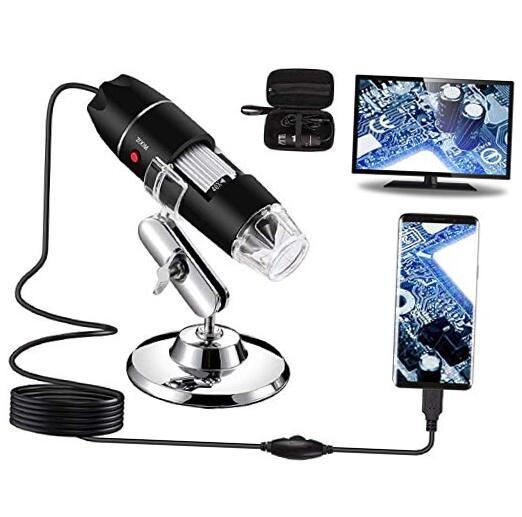 USB Digital Microscope 40X to 1000X, 8 LED Magnification Endoscope Camera with