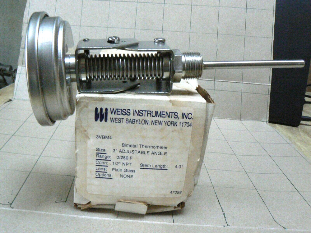 WEISS Instruments, 3VBM4, 3" Bimetal Thermometer, New (E)