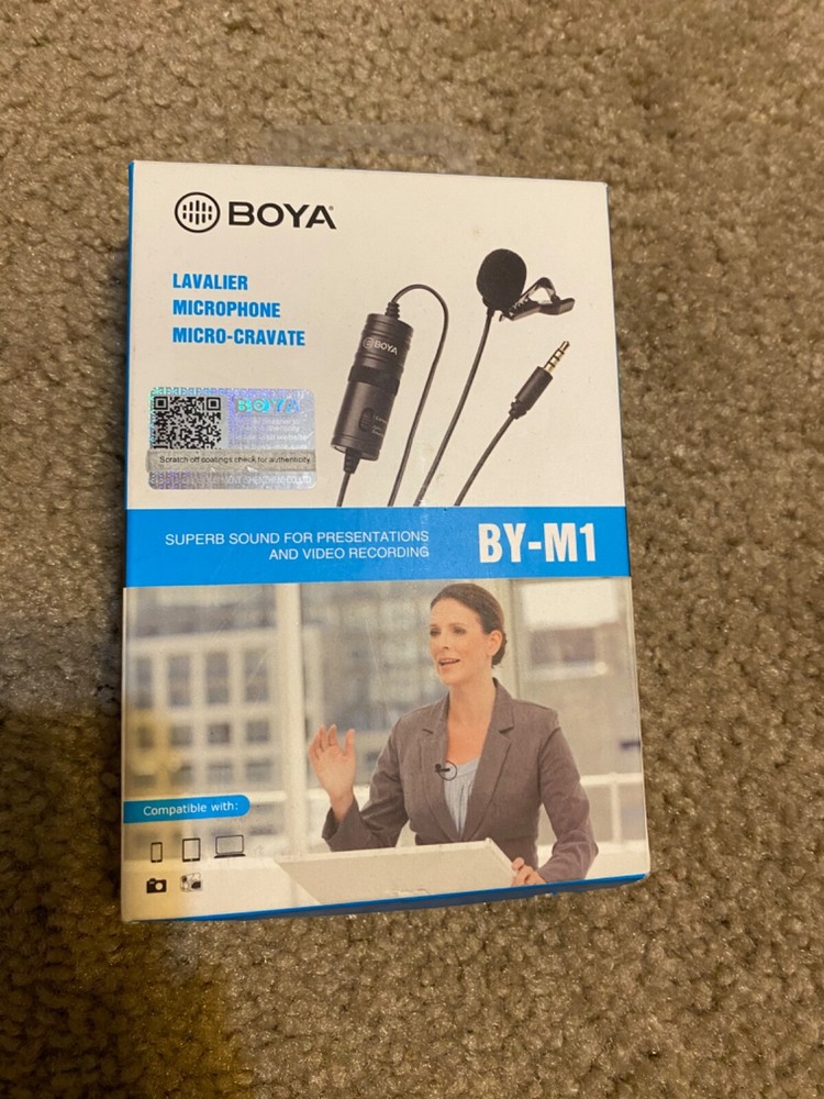 BOYA BY-M1 Omnidirectional Lavalier Microphone New Open Box
