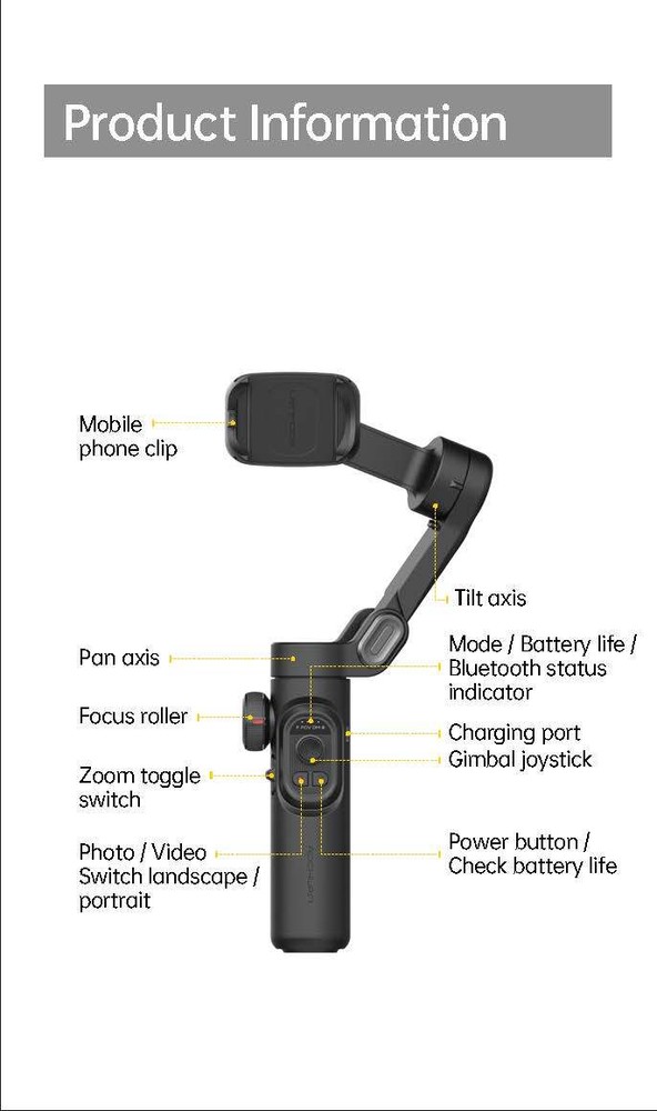 AOCHUAN Smart XE 3-Axis Handheld Gimbal Stabilizer for Smartphone iPhone Samsung