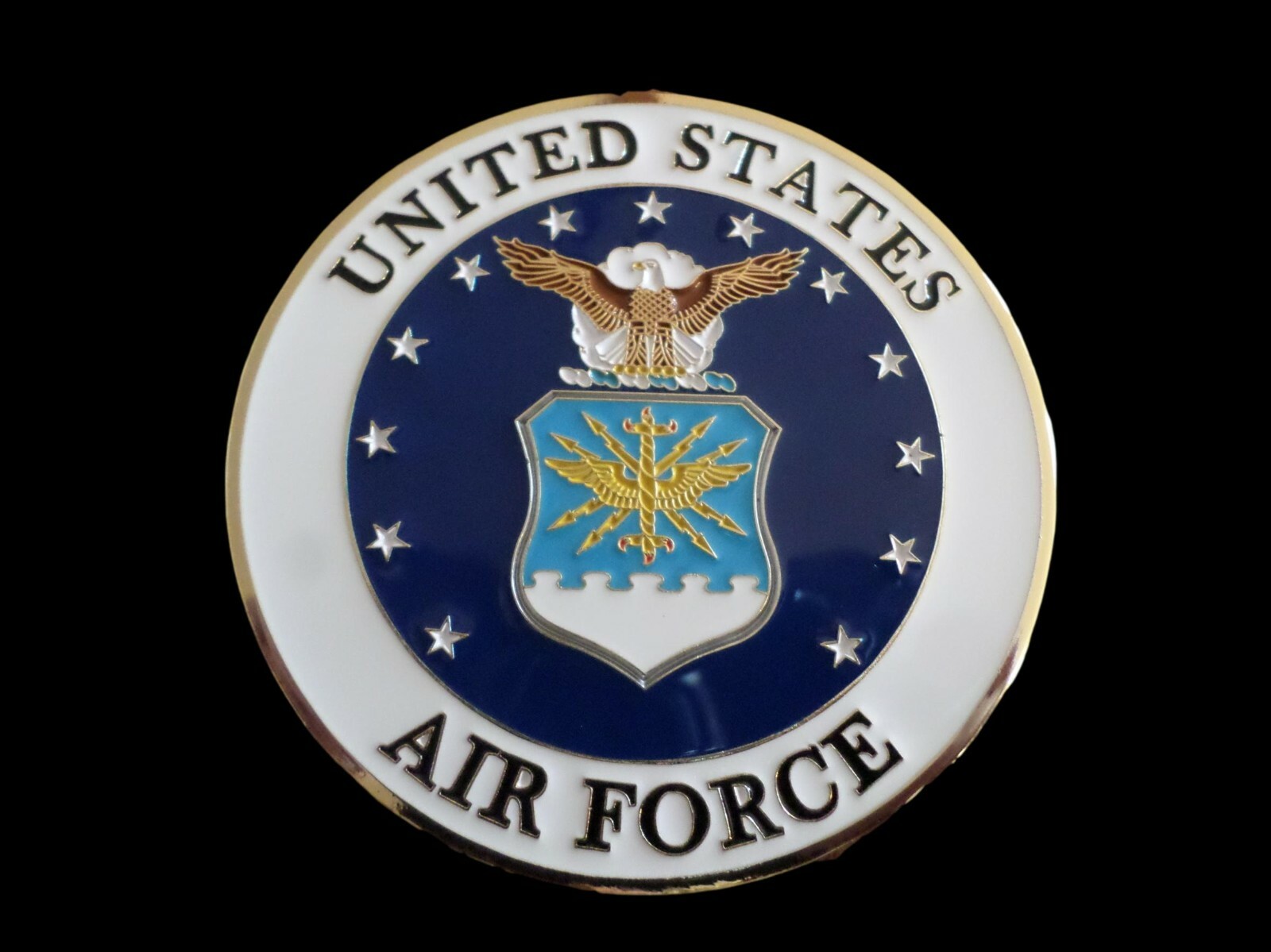 AIR FORCE AUTOMOBILE GRILL BADGE ALL WEATHER EMBLEM AUTO HOME MEDALLION