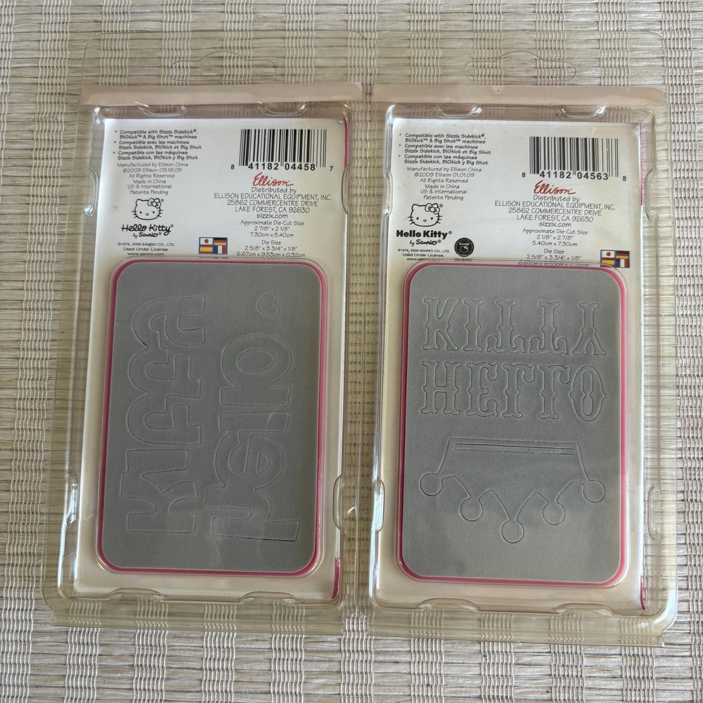 Sizzix Hello Kitty Phrase Dies Medium Set Crown Script Scrapbooking Cardmaking